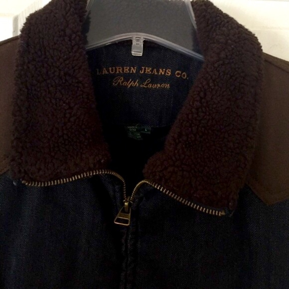 Ralph Lauren Puffer Dark Denim Vest L NWOT